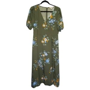 chinese dress ladies Khari Bottle Green High-Neck Twisted Maxi Dress With Drape  Club L London